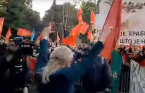 Komite prave haos u Podgorici: Pljuvali sve srpsko ispred Skupštine, letela jaja i kišobrani (VIDEO)