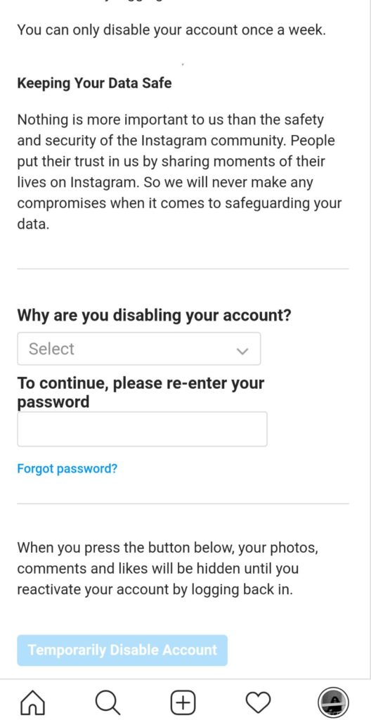 Privremeno svoj kako instagram nalog obrisati Kako izbrisati