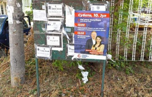 Sramota! Đilasu i Mariniki ništa NIJE SVETO: U Valjevu prelepili svoje plakate preko UMRLICA (FOTO)