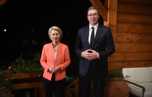 Predsednik Vučić i Ursula fon der Lajen danas na ceremoniji povodom početka radova na pruzi Niš-Brestovac