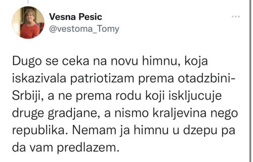 Nastavljaju sa ISMEVANJEM himne: Đilasov kolumnista pita koja STOKA pase, Marinikinoj Vesni smetaju Srbi!