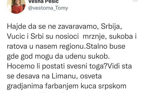 Marinikina simpatizerka Vesna Pešić PONOVO napada: "Srbi, Srbija i Vučić su ZLO i varvari" (FOTO)