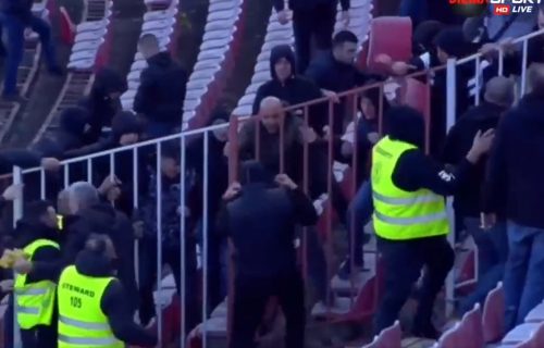 Haos na stadionu: Žestoka tuča "grobarske" braće i njihovih neprijatelja (VIDEO)