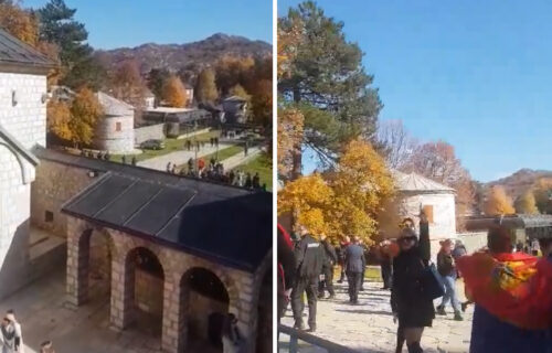 Sramota ispred Cetinjskog manastira: Komite se okupile i VREĐALE mitropolita Joanikija (VIDEO)