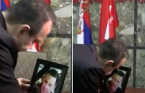 POTRESNA scena: Dačić u SUZAMA ljubi sliku Milutina Mrkonjića (VIDEO)