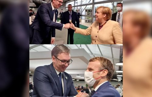 Predsednik Vučić u Glazgovu sa Merkelovom i Makronom: Zadovoljstvo je videti lidere i prijatelje (FOTO)