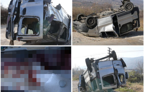 Jeziv prizor! Pogledajte FOTOGRAFIJE sa mesta tragedije u Pirotu: Kombi prevrnut, krv svuda (FOTO)