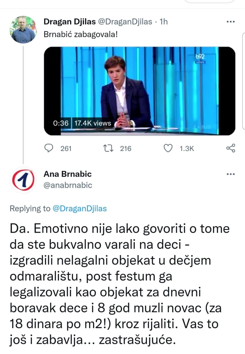 Brnabić odgovorila Đilasu na žargonski tvit, pa ga UDOSTOJILA: Emotivno nije lako govoriti o tome (FOTO)