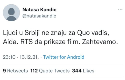 Nataša Kandić se pridružila Marinikinim i Đilasovim zahtevima: RTS da prikaže film o "genocidnim Srbima"!