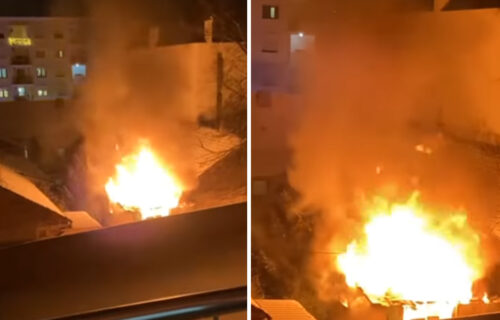 Prvi snimci POŽARA u Novom Sadu: Vatrogasci se bore sa VATRENOM stihijom (VIDEO)