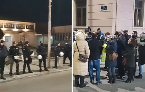 Komite prave HAOS u Nikšiću: Pokušali da upadnu u POZORIŠTE, sprečila ih policija (VIDEO)