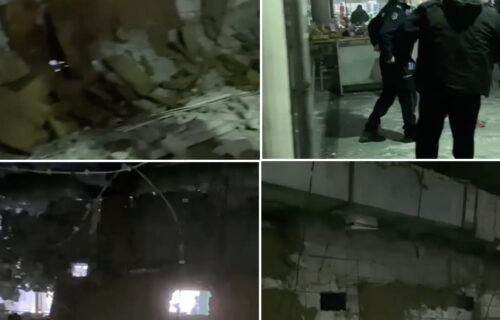 Pogledajte PRVE FOTOGRAFIJE jezive nesreće: Srušio se zid pijace Merkator, ima povređenih (FOTO)