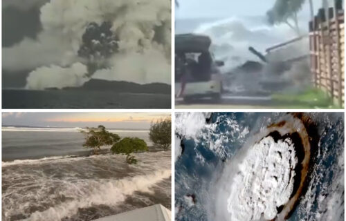 "Kao da je EKSPLODIRALA atomska bomba": Erupcija podvodnog vulkana na Tongi vidljiva iz svemira (VIDEO)