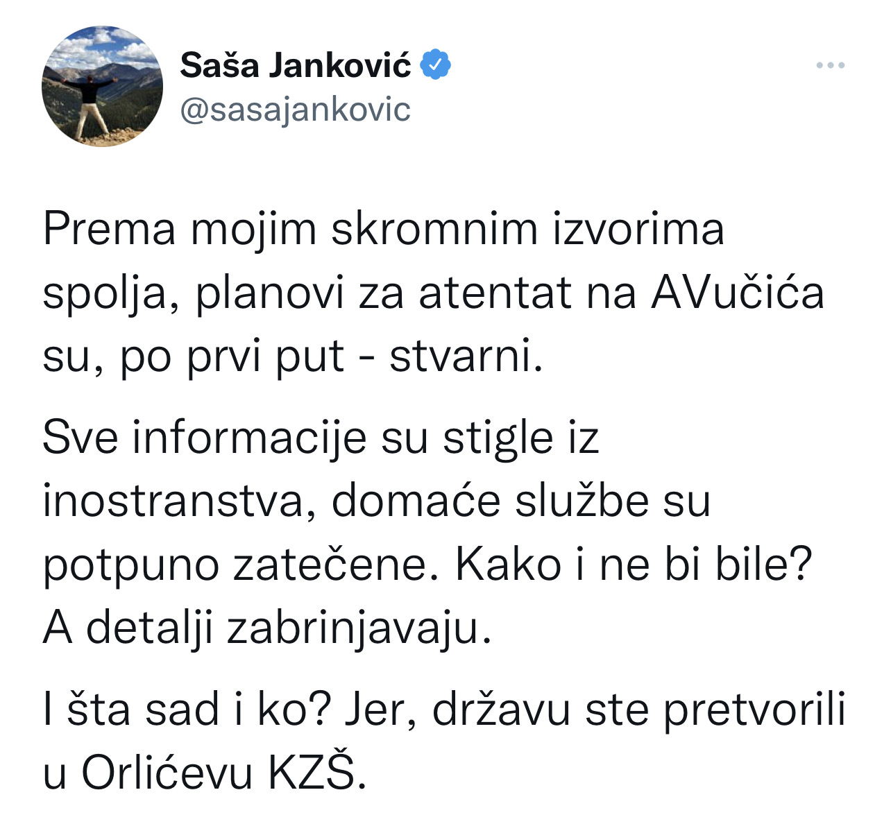 Bivši lider opozicije Saša Janković potvrdio: Spremali su atentat na Vučića!