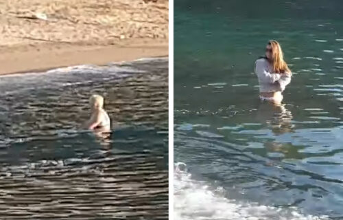 Žene se POSKIDALE i ušle u ledenu vodu: ŠOK scena na crnogorskoj plaži usred januara (VIDEO)