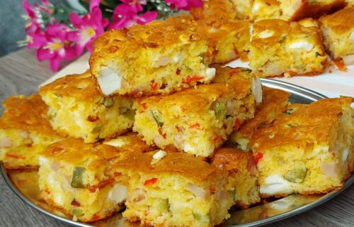 Doručak ili užina iz SNOVA: Fenomenalna pita BEZ kora, sa šunkom, kačkavaljem i paprikama (RECEPT+VIDEO)