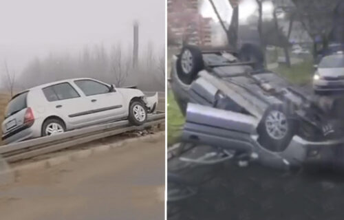 UŽASNO jutro za vozače u Beogradu: U Mirijevu auto prevrnut, na Pupinovom mostu druga KATASTROFA (VIDEO)