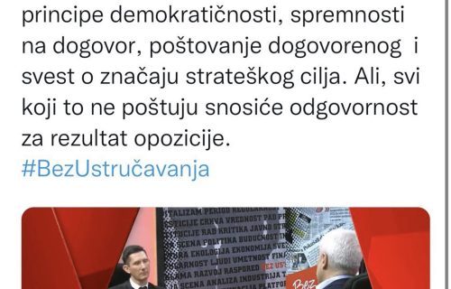 Tadić optužuje Đilasa i pajtose: To su ljudi koji ne poštuju dogovoreno!