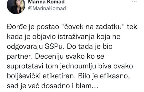 Portparolka Borisa Tadića: Svako ko se suprotstavi Đilasovom jednoumlju, biva boljševički etiketiran!