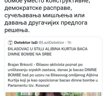 Brnabić reagovala na bacanje DIMNIH BOMBI: Još jedna tačka plana, programa i vizije opozicije oko Đilasa