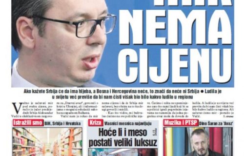 Vučić za "Dnevni Avaz": Mir NEMA CENU, ludila u svetu je previše - važno je da budemo jedni uz druge