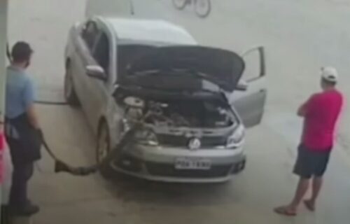 Šok snimak sa pumpe: Točio je gorivo, a sledeće sekunde je sve odletelo u vazduh (VIDEO)