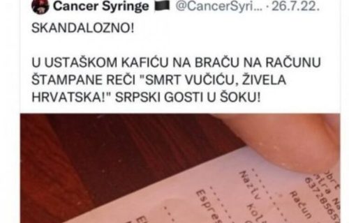 Nove bolesne PRETNJE Vučiću iz Hrvatske: Na fiskalnom računu u kafiću odštampali JEZIVU poruku (FOTO)