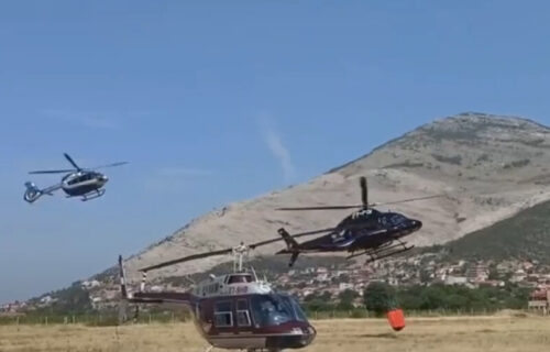 Helikopteri iz Srbije gase POŽAR kod Trebinja: Vatra preti i okolnim selima (VIDEO)