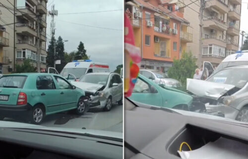 SAOBRAĆAJKA u Borči: Dva automobila SMRSKANA u sudaru (FOTO)