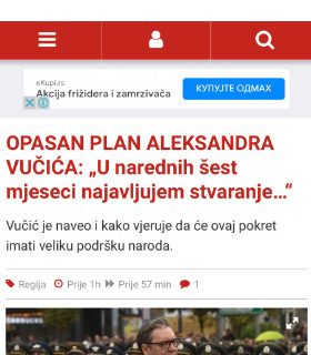 Ekstremistima smo TRN u oku: Vučićev plan za jaku i modernu Srbiju za Slobodnu Bosnu je “opasan plan”!