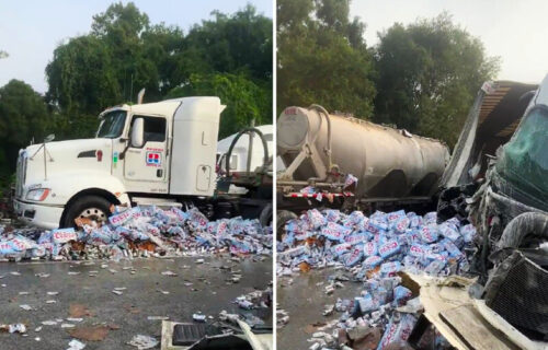 Limenke piva blokirale autoput! Nestvarne scene posle SUDARA kamiona na Floridi (FOTO+VIDEO)