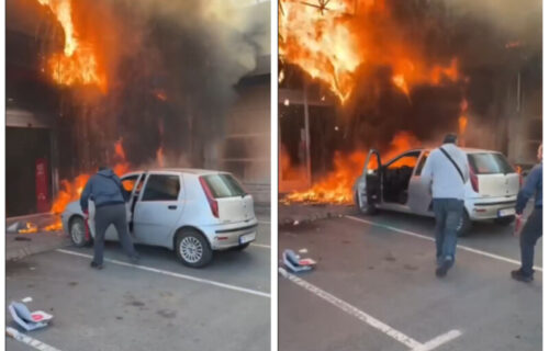 JEZIV požar u pančevačkom tržnom centru: Ogroman plamen umalo PROGUTAO objekat, ljudi u panici (VIDEO)