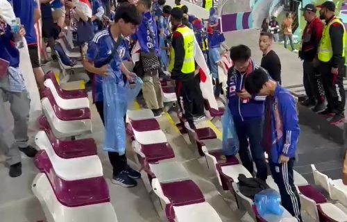 Ma, oni su neverovatni: Japanci umesto da slave jednu od najvećih pobeda, skupljaju smeće (VIDEO)