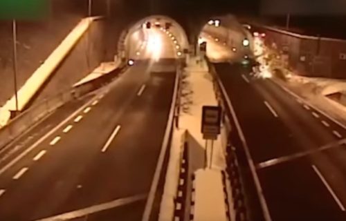 Šok snimak udesa u tunelu: BMW je bukvalno POLETEO, svi se pitaju kako je vozač živ (VIDEO)