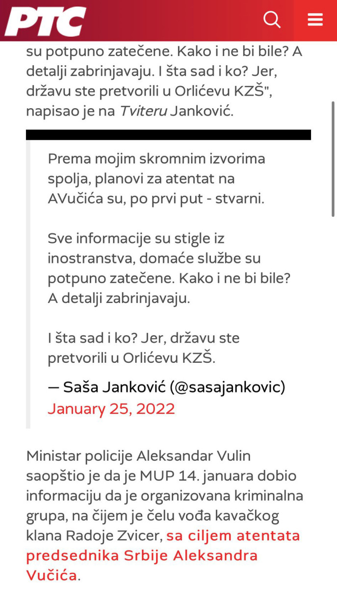 Saša Janković JEDINI UPOZORIO na atentat na Vučića: Ukazao na plan protiv predsednika još u januaru