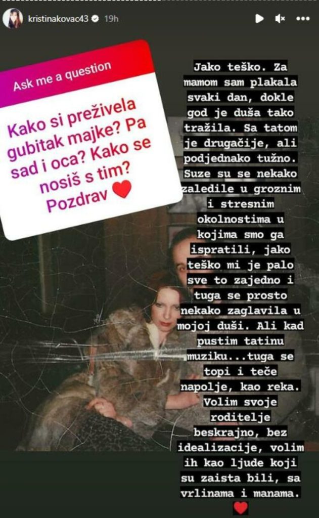"Za mamom sam PLAKALA svaki dan, sa tatom je bilo drugačije": Kristina Kovač se dotakla i SESTRE