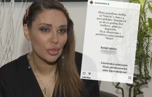 Samo čiste i uredne: Ana Nikolić objavila oglas za žene - "Kod nas spava 4 noći a radi pet dana" (FOTO)