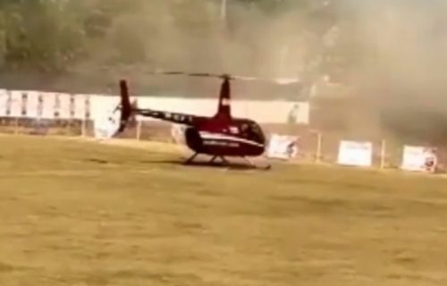 Opšti haos na utakmici: Helikopter sleteo na teren, pilot i putnici dobili batine od navijača! (VIDEO)