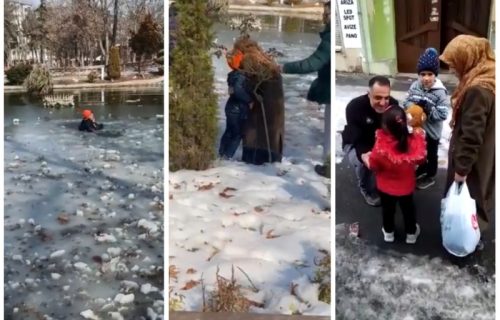 Dramatično spasavanje: Devojčica preživela zemljotres u Turskoj, a onda upalo u ZALEĐENO JEZERO (VIDEO)