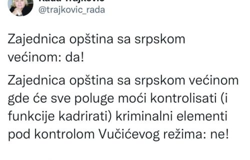 SRAMNO! Rada Trajković bi da kontroliše ZSO sa Kurtijem i Rašićem, a Srbiju i SL naziva KRIMINALCIMA