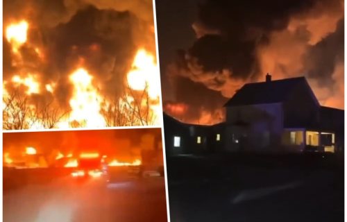 Stravična EKSPLOZIJA u Ohaju: Vagoni-cisterne puni hlora ISKLIZNULI sa šina i udarili u pumpu (VIDEO)