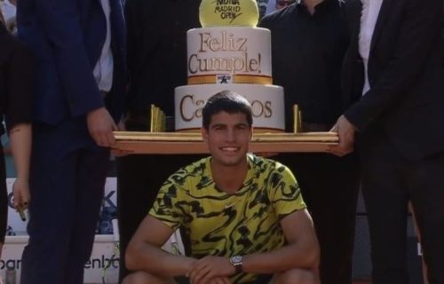 "AFERA TORTA" DRMA TENIS! Za Alkaraza XXL, a evo šta je dobila Azarenka za rođendan od Madriđana (FOTO)