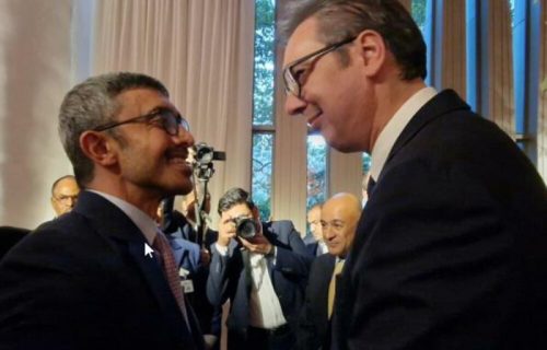 "Srdačan susret sa prijateljem i ozbiljni razgovori": Predsednik Vučić sa ministrom spoljnih poslova UAE