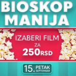 Filmska akcija BIOSKOP MANIJA 15. septembra u MTS dvorani