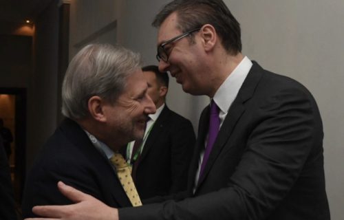Vučić sa Johanesom Hanom: Odličan sastanak, Han je bio svedok brojnih izazova na dugom putu napretka Srbije ka članstvu u EU (FOTO)