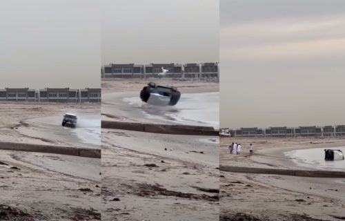Vozio je Toyotu po plaži, a onda je katapultiran, srećom prošao je bez povreda (VIDEO)