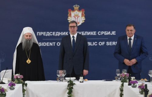 Vučić ugostio patrijarha Porfirija, sabor SPC i Dodika: "Zahvalio sam što se bave pitanjem nametnute rezolucije o Srebrenici"
