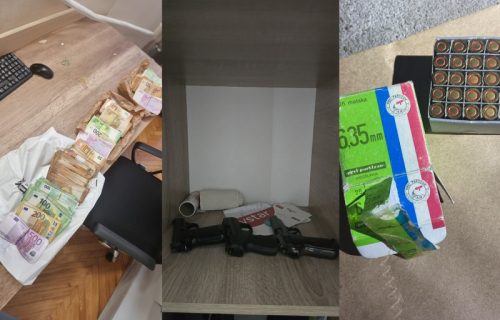 Hapšenje u Beogradu, policija u stanu našla 214.000 evra i tri pištolja sa municijom (FOTO)