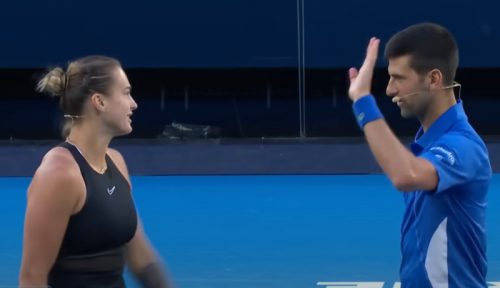 Već pršti na Vimbldonu: Sabalenka se bacila u zagrljaj Novaku – Osmesi govore sve (VIDEO)