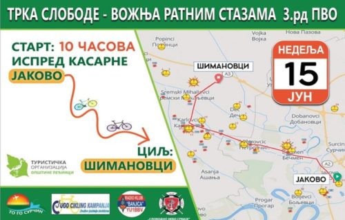 Biciklistička Trka slobode: Vožnja ratnim stazama Trećeg ratnog diviziona 250. RBR PVO